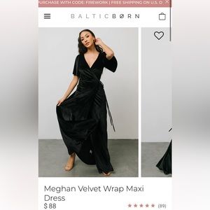 Baltic born velvet wrap dress size large